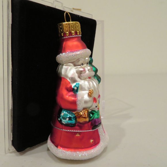 Christmas Glass Ornament Santa Handcrafted by Unique Treasure Gift Box Keepsake - Picture 3 of 6